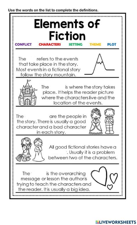 elements of fiction worksheet pdf
